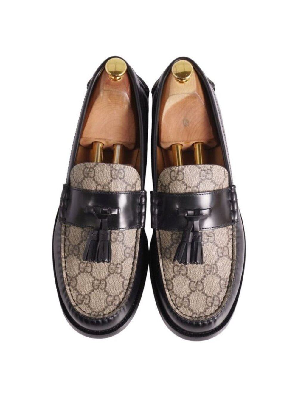 Gucci Loafers Moccasins Tassel GG Supreme Leather - Picture 4 of 9